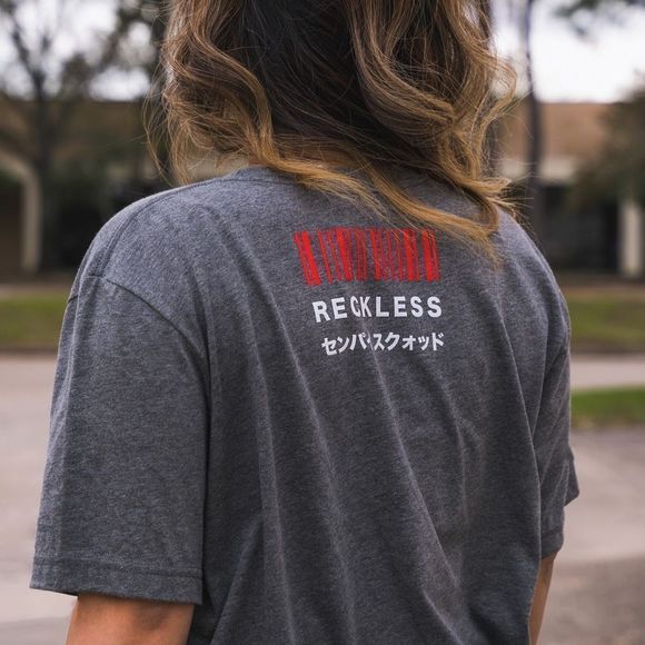 Senpai Squad RECKLESS T-Shirt, Women/Men Unisex, Charcoal, Various Sizes. NWT! - Picture 3 of 7